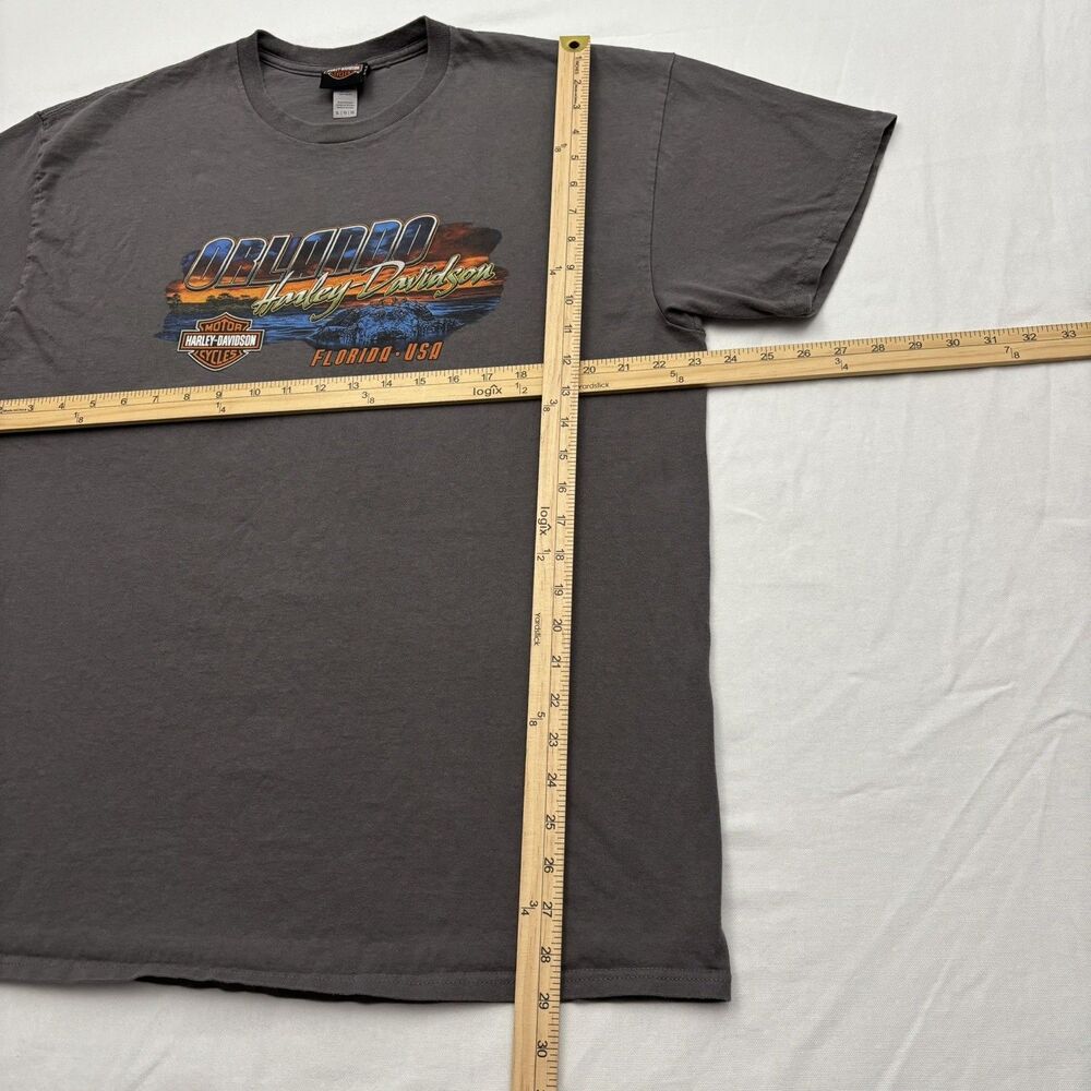 Harley Davidson Motorcycles Shirt Men's XL Gray Orlando Florida Gator Biker - Picture 5 of 6